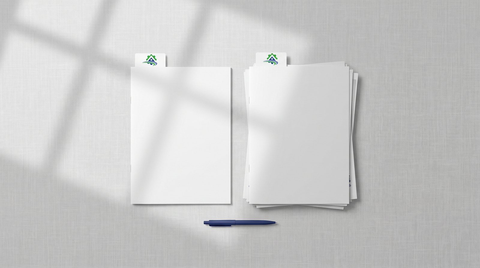 A thin folder and a thick folder side by side, each tab printed with the Innovative Mortgage mark